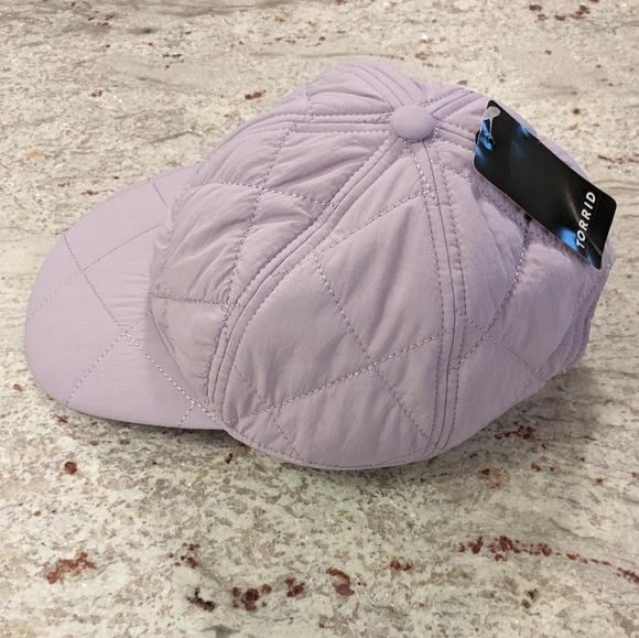 Torrid NWT Cap Quilted Adjustable Baseball Hat M/L Lavender Purple Beach Sun - Picture 2 of 8